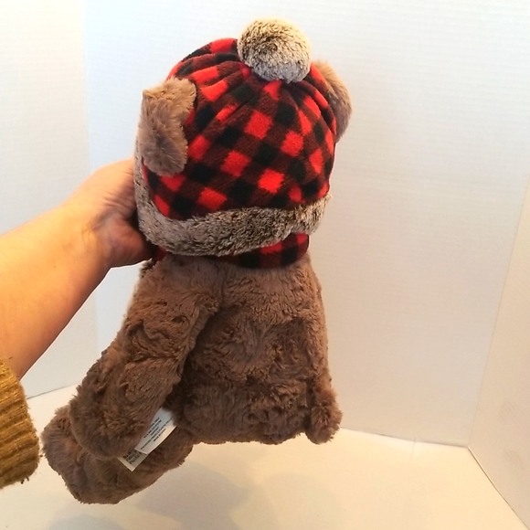 Gentle Treasures Teddy Bear Plush Buffalo Plaid Hat/Scarf - Picture 5 of 8